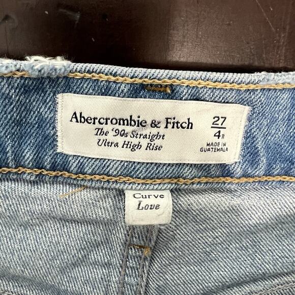 Abercrombie & Fitch Jeans 90s Straight Ultra High Rise Curve Love Size 27 / 4R - Picture 8 of 9